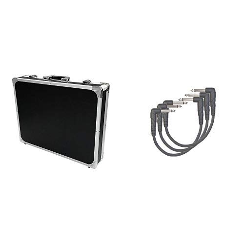 KC キョーリツ エフェクターケース EC-100D/BK ブラック + D'Addario パッチケーブル(15cm L-L) 3本付きセット