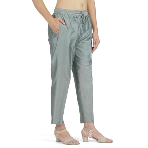 Image of Trouser Pants for Women,Stylish Trousers for Woman for Kurti Relaxed & Regular Straight fit Palazzo,Ethnic Bottom Formal Pants for Women Office wear Casual & Daily Use