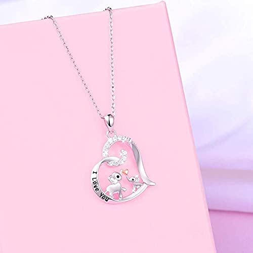 YALLNASL Mother's Day Birthday Gifts for Mom Mother from Daughter Son I Love You Forever Necklaces for Mama Mommy Elephant Lover Gifts for Wife Aunt Daughter Heart Necklaces4