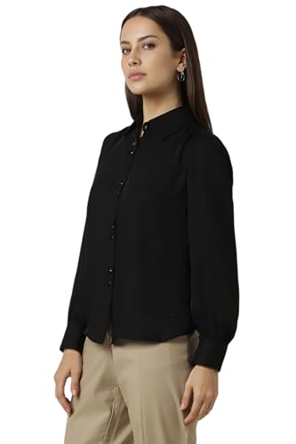 Image of Van Heusen Women's Polyester Solid Regular Fit Shirt