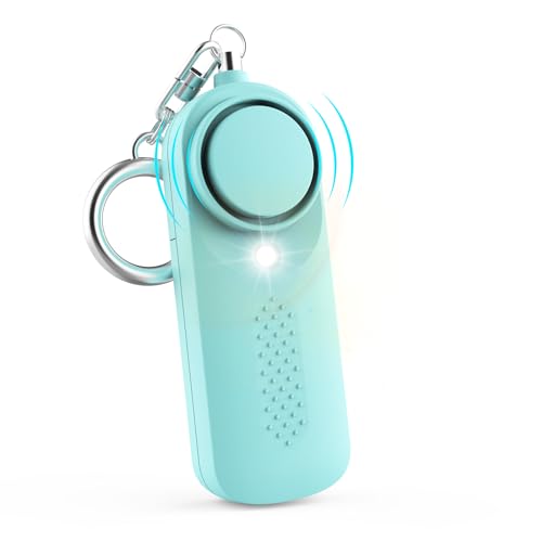 Qoosea Allarme Personale Safesound Security Alarm 130dB Sirena Allarmi di Sicurezza Forti Portachiavi con Luce LED Polizia Approvato Allarme di Sicurezza per i Bambini Donne Anziane Studenti(Blu)