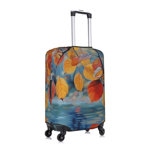 colorful orange autumn leaves Elastic Travel Luggage Cover Travel Suitcase Protective Cover3
