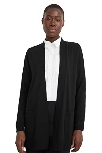 C&A Damen Strickjacke Polyester|Viskose Unifarben schwarz 2XL