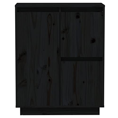 Vidaxl Solid Wood Pine Sideboard Wooden Storage Side Door Cabinet Wooden Sideboard Shelf Bedroom Living Room Furniture With Door Black #TOP4