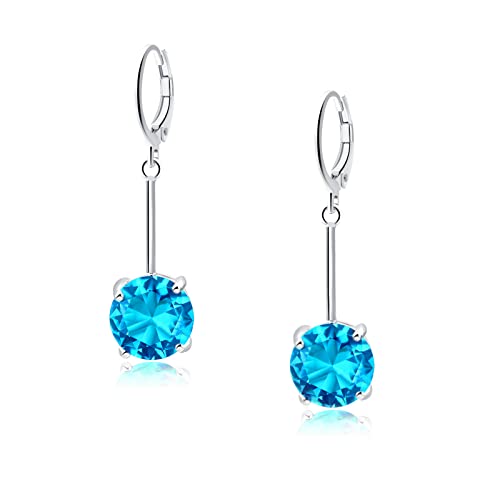 VONSSY Boucles d'oreilles pendantes avec pierres précieuses | Boucles d'oreilles élégantes en cristal à levier plaqué or 18 carats | Cadeau de bijoux vintage Cover
