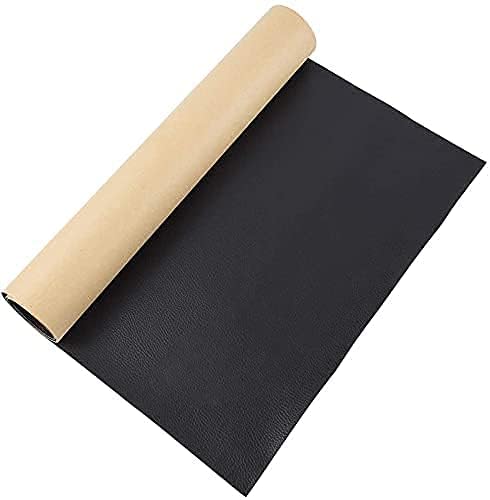 PREXI Leather Repair Patch Tape Leather Material Sheets for Upholstery Crafts, Self-Adhesive Leather Repair Patch for, Sofa, Handbag,Furniture, Sofa,Vinyl Chairs 60 X 30 cm_Black