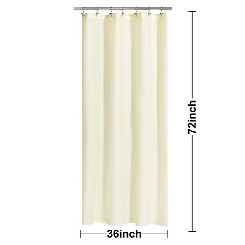 Image of N&Y HOME Fabric Shower Curtain or Liner 36 x 72 Inches Bath Stall Size with 2 Bottom Magnets, Hotel Quality, Washable, Water Repellent, Sand