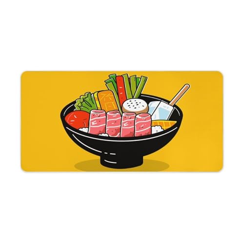 Desk Pad Protector 24x12 Inch Extended Cartoon Hotpot Doodle miniatura 5