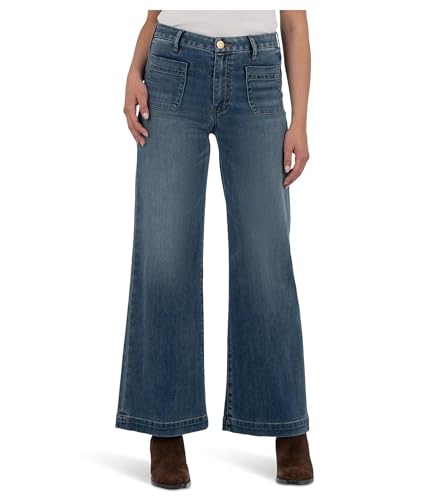 KUT from the Kloth Women's Meg High-Rise Wide Leg with Patch Pockets Reg Hem in Loyalty