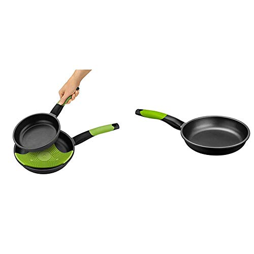 Bra Prior - Juego De 2 Sartenes De Aluminio + 1 Tapa Protectora, 20 Y 24 Cm + Prior - Sartén De 28 Cm, Aluminio Fundido Con Antiadherente Teflon Classic