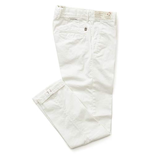 INCOTEX インコテックス パンツ コットン ウォッシュド SLIM FIT SLACKS 12S100 016/ホワイト 32