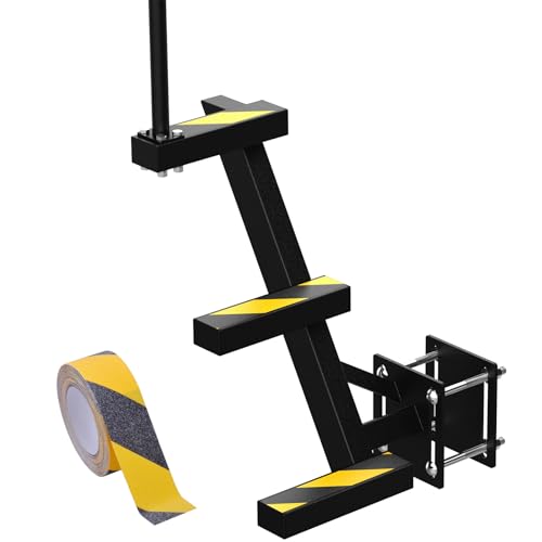 Boat Trailer Steps with Handle Heavy Duty 3-Step Ladder for Trailer Tongue with Non-Slip Step Pads 500 lbs Load Capacity Universal Fit for Most Bass Boats and Deep V Boats