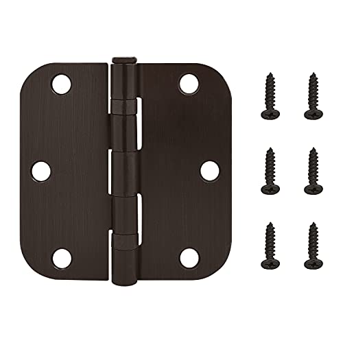 Nuk3Y Residential 3 1/2" X 3 1/2" Ball Bearing Door Hinge 5/8 Radius (24 Pack, Oil Rubbed Bronze) #TOP3