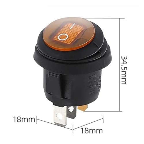 Interruptor de botón de 220V con indicador luminoso amarillo para evitar descuidos 3