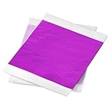 MECCANIXITY Purple Leaf Papers Gold Leaf Foil Sheet 5.5 x 5.5inch for Art Decoration, Sculptures, Pack of 100