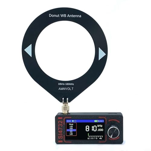 EffiFish AMNVOLT SI4732 Radio para DSP Banda Completa FM AM SSB Receptor Pantalla IPS de 1.9 pulgadas 800mAh Tipo-C Escáner de jamón portátil con antena de bucle (antena de bucle)