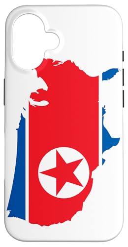 Bandera de Corea del Norte en el mapa de Estados Unidos Carcasa para iPhone 16 🔥