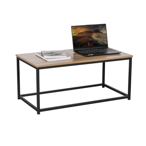 La mejor selección de Mesas de café los mejores 5. 47 MUEBLANA | Mesa de Centro | Madera y Acero | Minimalista y Moderno | Mesa Auxiliar | Mesa para Sala | Color Nogal | 90 x 48 x 40 cm