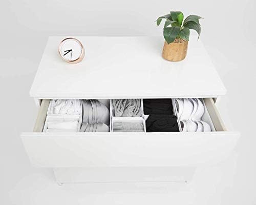 12pcs White Large Drawer Organisers Divider Drawer Dividers Clothes Storage Bedroom Drawers Wardrobe Organiser Storage Organizer Drawer Organiser Divider Clothing & Wardrobe Storage Solutions