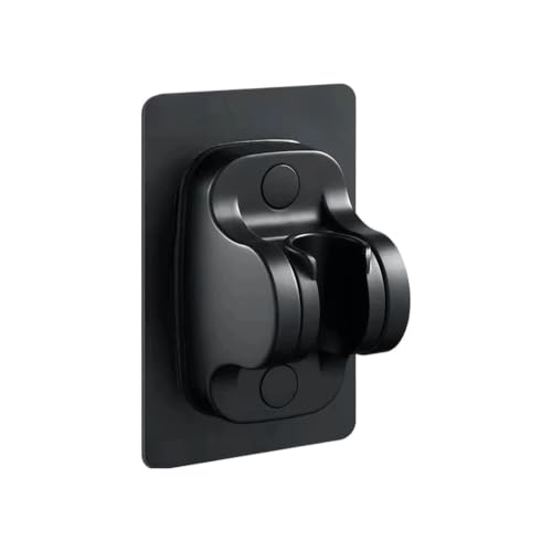 Support pomme de douche réglable et orientable avec fixation adhésive noire