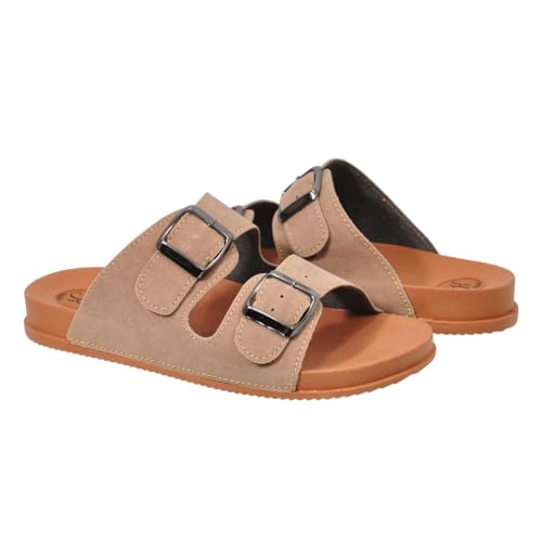 Sandália Birken Papete Feminina Masculina Unissex com Fivelas Ajustaveis Kadja (Pele, BR, Adulto, Numérico, M, 37)