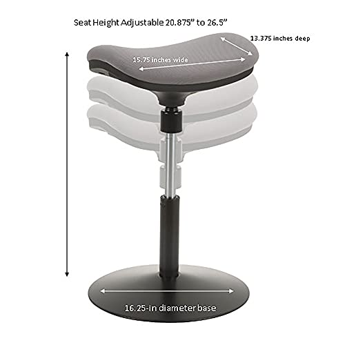 Image of Norwood Commercial Furniture NOR-NIL1715F-GR-SO Active Stool W /Adjustable Height Pivot Saddle Seat, Grey