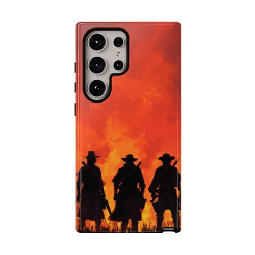 Coque Samsung S24 Ultra orange rigide brillante style cowboy western