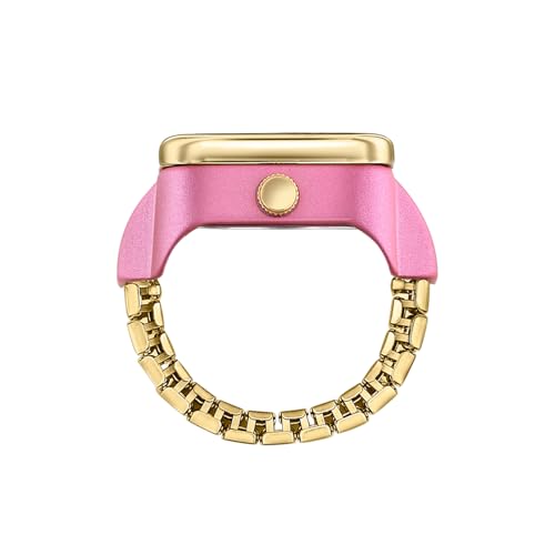 Image of Sonata Poze 7 Analog Pink Dial Gold Sheet Metal Ring Strap Watch for Women - SP80143KM02W