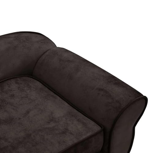 vidaXL Hundesofa Braun 72x45x30cm Plüsch Hundecouch Hundebett Haustiersofa