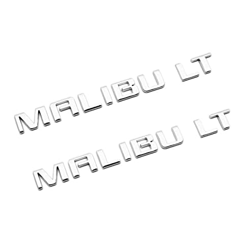 2Pc Malibu LT Emblem Rear Trunk Lid Door Letter Logo Badge Nameplate Sport Replacement for 10-15 Malibu 22842006 (Chrome) Cover