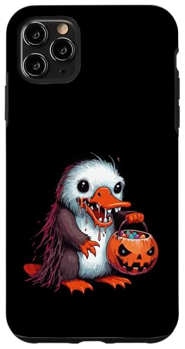 怖いハロウィーン カモノハシ ゴースト 不気味なキャンディバッグ スマホケース iPhone 11 Pro Max 用