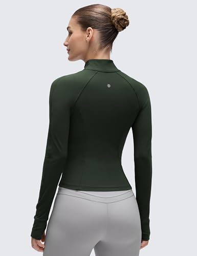 Image of CRZ YOGA Butterluxe Jackets Waist Length | Extremely Soft, Athletic, Slim Fit, Full Zip, Side Pockets, Thumb Holes, for Women