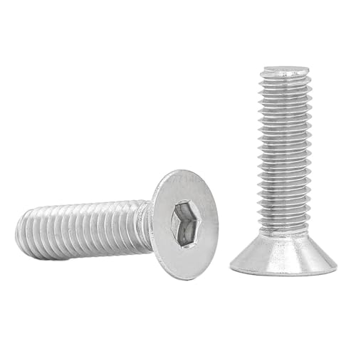 Lfang-六角ボルト M2 M2.5 M3 M4 M5 M6 M8 304 ステンレス鋼六角六角穴皿ネジ皿ネジ六角ボルト、 耐久性があり、耐腐食性(30mm,M3(50PCS))