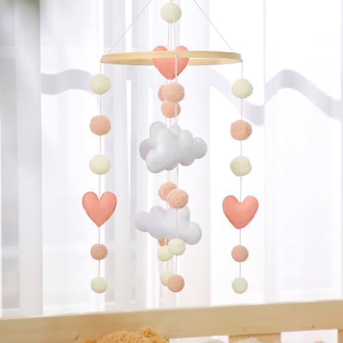 Image of Wenqik Baby Crib Mobile - Green Leaf & Flower Design, Dragon Figure, Perfect for Boys & Girls, Cloud Theme