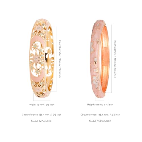 Image of UJOY Womens Multi-colors Cloisonne Bracelet Gold Plated Flower Hollowed Enameled Hinged Cuff Bangles Jewelry Gift 88A10