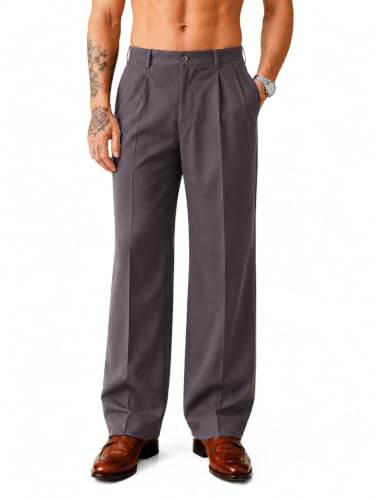 Image of Amazon Brand - INKAST Men Relaxed Fit Korean Pant | Formal Trousers | Straight Fit | Easy Wash | Office Wear