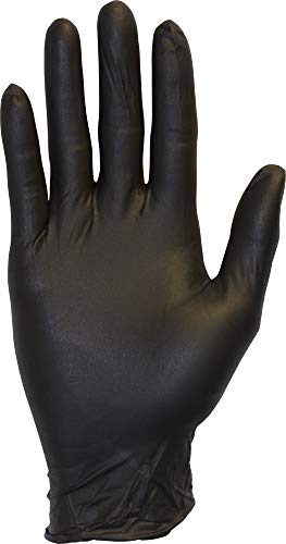 Black Nitrile Exam Gloves - Medical Grade, Disposable, Powder Free, Latex Rubber Free, Heavy Duty, Textured, Non Sterile, Work, Medical, Food Safe, Cleaning, Wholesale, Size Small (Box of 100) - Thumbnail 2