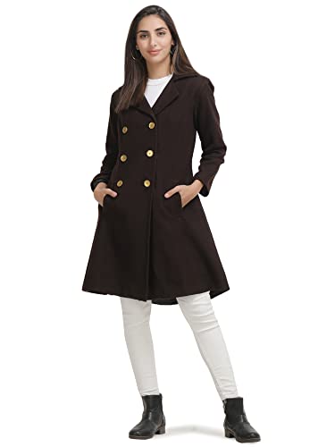 Image of AOL Women's Double Breasted Knee Length Coat