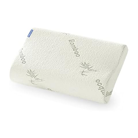 Bamboo Memory Foam Pillow - Orthopedic Cervical Support Pillow for Improved Deep Sleep, Relaxing, Anti Snore - Bed Pillow with Removable Bamboo Cover Cover