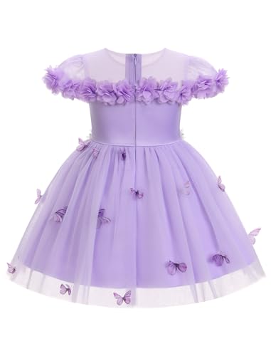 ODASDO Toddler Girls Butterfly Dress Infant Baby A-line Tulle Tutu Princess Dresses for Wedding Formal Birthday Party Pageant2