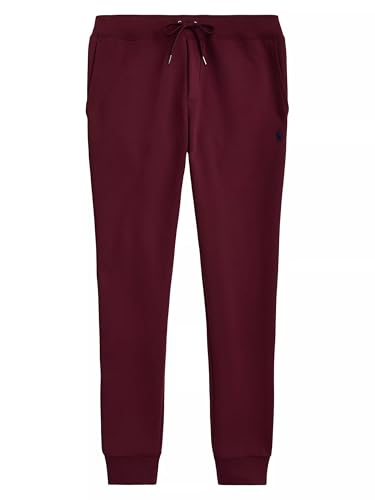 Polo Ralph Lauren Men's Double Kint Jogger Pants (M, WineRed) (Fall/Winter 2022) Red Wine Medium