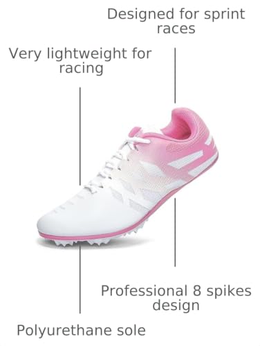 Image of New Track and Field Shoes for Men Women Kids Boys Girls 8 Spikes 100-400 Meter Running Racing Shoes Professional Sprint Sport Sneakers
