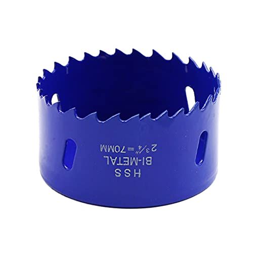 Image of Luomorgo 2-3 /4 inch 70mm Hole Saw, 1 1 /4 inch Cutting Depth HSS Bi-Metal Hole Cutter with Hex Shank Drill Bit Adapter for Wood Cornhole Boards Plastic Drywall Fiberboard