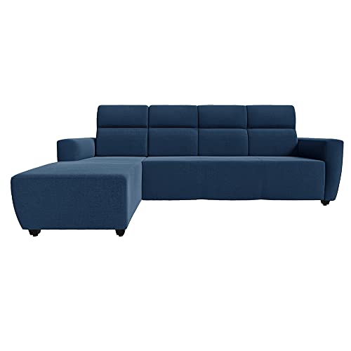 Image of Wakefit Sofa Set | 3 Year Warranty | Sofa 3 Seater, 3 Seater Sofa for Living Room, Wooden Sofa Set, 3 Seater + Left Aligned, Sofa for Living Room - Belize(Malphino : Cobalt Blue)