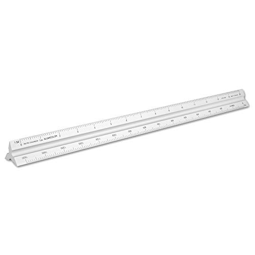 Image of Alumicolor Aluminum Engineer Metric Solid Drafting Scale, 30CM, Silver