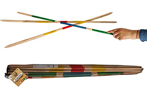 PLANÈTE BOIS Mikado Gigante-FSC-140787-2 a 6 jogadores-multicolorido crianças mesa capacidade - jogo ao ar livre-80 cm x 1 cm-A 4 anos, cor madeira (MGM 140787)