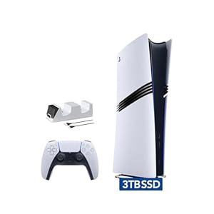 Sony PlayStation 5 Pro Upgraded 3TB Digital Edition Console, Controller and Controller Charger – White, Flagship Pro PS5 3TB PCIe SSD Gaming Console [video game] [video game]