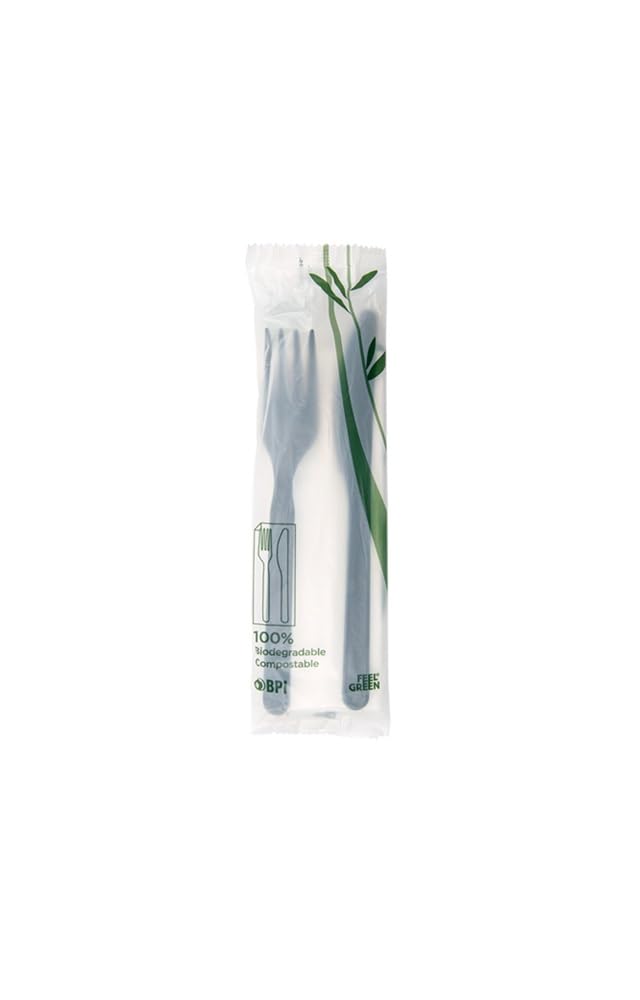 bis Posate 18 Cm Cpla Nero – 300 pz - Set Posate Monouso - Biodegradabile, Ideale per Catering e Buffet
