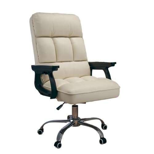 Silla de Escritorio ejecutiva Profesional de Cuero sintético Suave con reposabrazos, giratoria, Ajustable en Altura, Acolchada, para Oficina y computadora ()