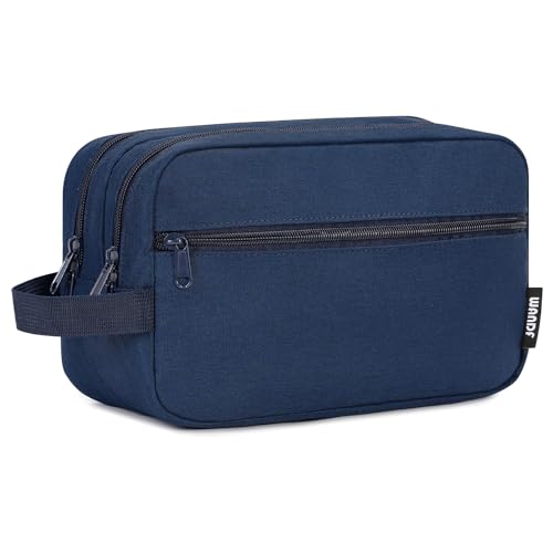 WANDF Kulturbeutel für Herren und Damen, Kosmetiktasche und Waschtasche für Männer und Frauen, mit Nass- und Trockentrennbeutel (Marineblau)